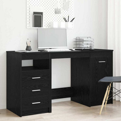 Walplus Desk With Drawer Black Oak 140 X 50 X 76 Cm Engineered Wood - image 1