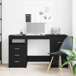 Walplus Desk With Drawer Black Oak 140 X 50 X 76 Cm Engineered Wood - thumbnail 4