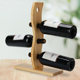 Urbn-Chef Height 30Cm 4 Bottle Wooden Wine Rack Free Standing Insert Kitchen Countertop Storage Holder - thumbnail 2