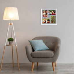 AK Frames 12X12 White Sleek Multi Photo Frame With Silver Mount - Holds 4 Apertures (4X) 6X4 Photos - thumbnail 3