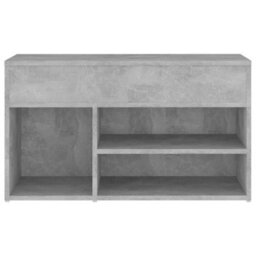 Berkfield Stylish Shoe Bench Concrete Grey 80X30X45 Cm Engineered Wood - thumbnail 5
