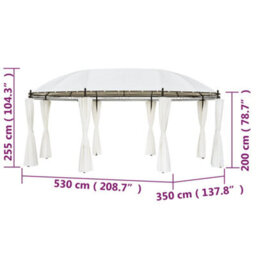 Berkfield Durable Gazebo Cream White 530X350X265 Cm - thumbnail 7