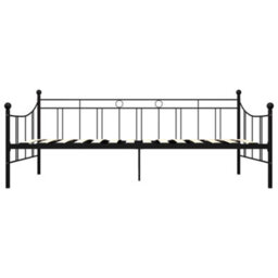 Berkfield Daybed Frame Black Metal 90X200 Cm - thumbnail 4