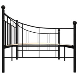Berkfield Daybed Frame Black Metal 90X200 Cm - thumbnail 5