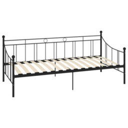 Berkfield Daybed Frame Black Metal 90X200 Cm - thumbnail 3