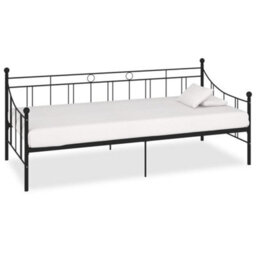 Berkfield Daybed Frame Black Metal 90X200 Cm - thumbnail 1