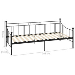 Berkfield Daybed Frame Black Metal 90X200 Cm - thumbnail 8
