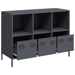 Berkfield Sideboard Anthracite 101.5X39X73.5 Cm Cold-Rolled Steel - thumbnail 4
