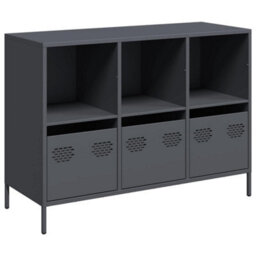Berkfield Sideboard Anthracite 101.5X39X73.5 Cm Cold-Rolled Steel - thumbnail 2