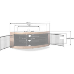 "Centurion Supports Pangea Black Oak Curved Tru-Corner Beam-Thru Doors Up To 50"" Tv Cabinet" - thumbnail 7