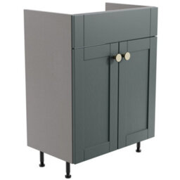 Ashford Standard Matt Kombu Green Double Freestanding Bathroom Vanity Unit (H) 820mm (W) 595mm - thumbnail 1