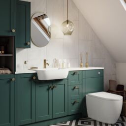 Ashford Standard Matt Kombu Green Double Freestanding Bathroom Vanity Unit (H) 820mm (W) 595mm - thumbnail 2