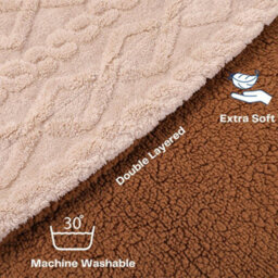 Pagnanno. Pagnanno Sherpa Teddy Fleece Blanket Fluffy Double Layered Bed And Sofa Throw For Families, Couples, Biscuit, King - thumbnail 7