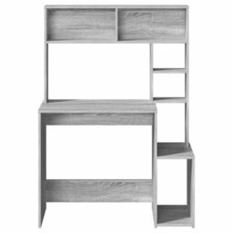 Berkfield Durable Desk With Shelves Grey Sonoma 100X45X140 Cm Engineered Wood - thumbnail 4