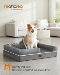 LEDREM Orthopedic Dog Bed, Dog Sofa With Sides, Removable Washable Cover, 91 X 68 X 18 Cm, Non-Slip Bottom - thumbnail 1
