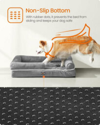 LEDREM Orthopedic Dog Bed, Dog Sofa With Sides, Removable Washable Cover, 91 X 68 X 18 Cm, Non-Slip Bottom - thumbnail 8