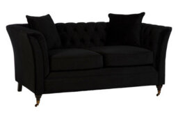 Orsina  2 Seat Onyx Sofa With Button Tufting,chesterfield Settee,lounge Couch With Sleek Legs,couch With Cushions - thumbnail 2