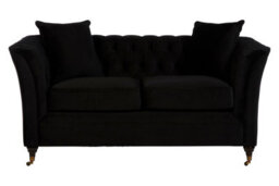 Orsina  2 Seat Onyx Sofa With Button Tufting,chesterfield Settee,lounge Couch With Sleek Legs,couch With Cushions - thumbnail 1