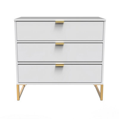 Tamworth 3 Drawer Chest Of Drawers In White Matt (Ready Assembled) - image 1