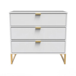 Tamworth 3 Drawer Chest Of Drawers In White Matt (Ready Assembled) - thumbnail 1