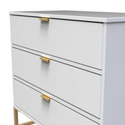 Tamworth 3 Drawer Chest Of Drawers In White Matt (Ready Assembled) - thumbnail 4