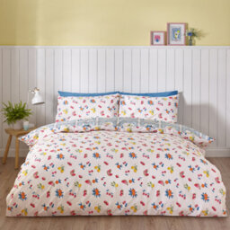 Catherine Lansfield Riviera Tiles Reversible King Duvet Cover Set With Pillowcases Blue - thumbnail 2