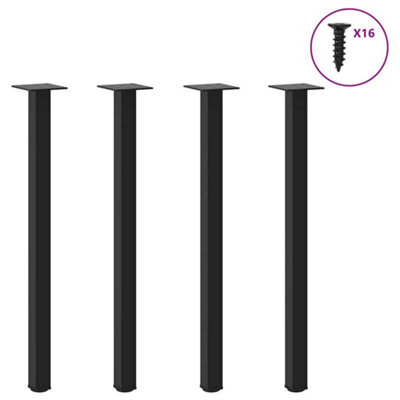 Walplus Console Table Legs 4 Pcs Black 72-74 Cm Steel - image 1