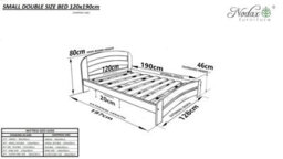 Nodax Double Bed Frame, F10, Solid Pine Wood, Easy Assembly, Sturdy Slats & Extra Support Legs, 4Ft 6In, Oak Finish - thumbnail 4