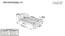 Nodax Double Bed Frame, F10, Solid Pine Wood, Easy Assembly, Sturdy Slats & Extra Support Legs, 4Ft 6In, Oak Finish - thumbnail 3