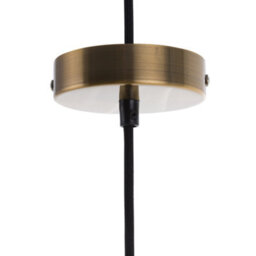 Wyld and Coco Luminalux 1-Light Pendant Lamp - Ribbed Transparent Glass Cone Shade, Brass Finish, 25Cm Dia, 96Cm Drop - thumbnail 7