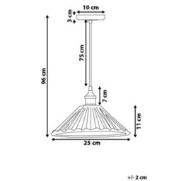 Wyld and Coco Luminalux 1-Light Pendant Lamp - Ribbed Transparent Glass Cone Shade, Brass Finish, 25Cm Dia, 96Cm Drop - thumbnail 4