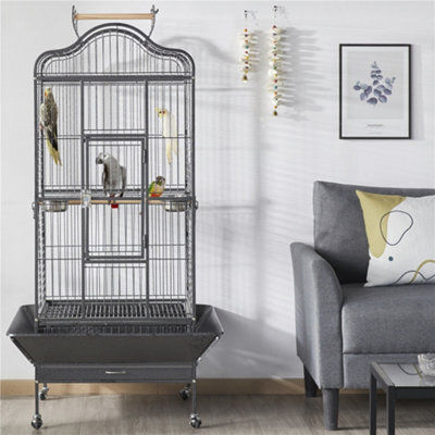 Yaheetech Black Rolling Black Bird Cage With Open Playtop Large - image 1