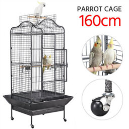 Yaheetech Black Rolling Black Bird Cage With Open Playtop Large - thumbnail 7
