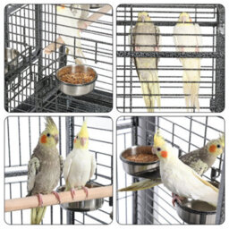Yaheetech Black Rolling Black Bird Cage With Open Playtop Large - thumbnail 4