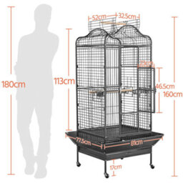 Yaheetech Black Rolling Black Bird Cage With Open Playtop Large - thumbnail 3