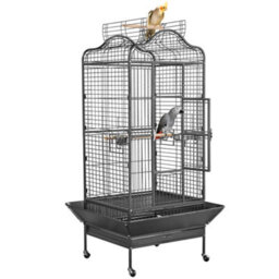 Yaheetech Black Rolling Black Bird Cage With Open Playtop Large - thumbnail 2