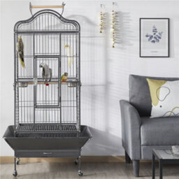 Yaheetech Black Rolling Black Bird Cage With Open Playtop Large - thumbnail 1