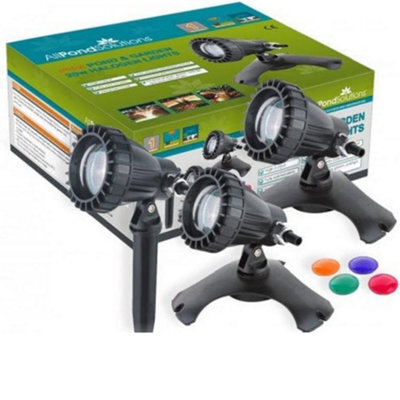 All Pond Solutions Pond & Garden Lights - 3 X 20W + Colour Lenses Pg-3 - image 1
