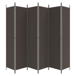 Berkfield 6-Panel Room Divider Brown 300X220 Cm Fabric - thumbnail 4