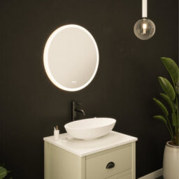 FNX Bathrooms Sudbury 600mm Round Led Bathroom Mirror With Tunable White, Dimmable & Demister - Ip44 Rated
