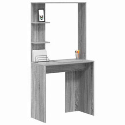 Berkfield Grey Computer Desk Grey Sonoma Engineered Wood Compact - thumbnail 3