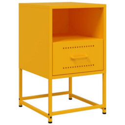 Berkfield Bedside Cabinets 2 Pcs Mustard Yellow 36X39X60.5 Cm Steel - thumbnail 6
