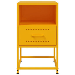 Berkfield Bedside Cabinets 2 Pcs Mustard Yellow 36X39X60.5 Cm Steel - thumbnail 5