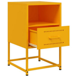 Berkfield Bedside Cabinets 2 Pcs Mustard Yellow 36X39X60.5 Cm Steel - thumbnail 9