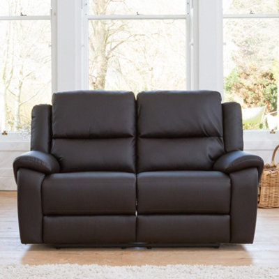 Brookhaven 162Cm Wide Brown Bonded Leather 2 Seat Electric Reclining Sofa With Independently Reclining Left And Right Hand Seats