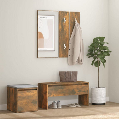 Walplus Hallway Furniture Set Smoked Oak Engineered Wood - image 1
