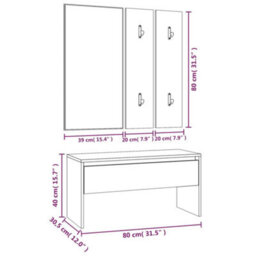 Walplus Hallway Furniture Set Smoked Oak Engineered Wood - thumbnail 9