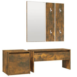 Walplus Hallway Furniture Set Smoked Oak Engineered Wood - thumbnail 2