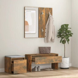 Walplus Hallway Furniture Set Smoked Oak Engineered Wood - thumbnail 3