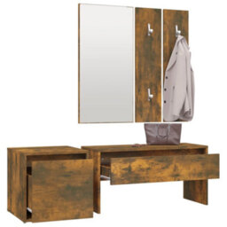 Walplus Hallway Furniture Set Smoked Oak Engineered Wood - thumbnail 4